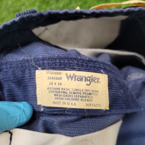 Deadstock Vintage 70s Wrangler Corduroys Womens 25x33 Talon Zip USA NOS Slim Fit - Picture 9 of 9